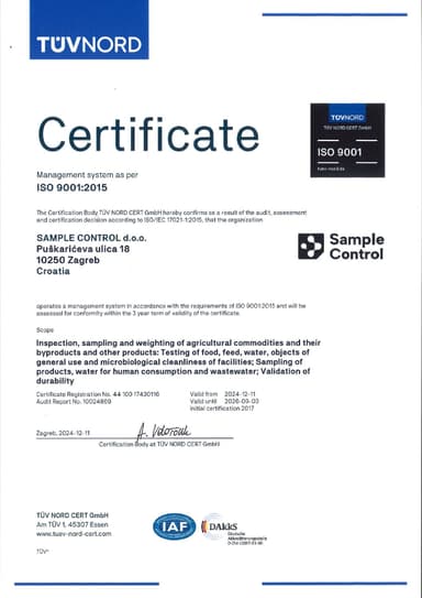 ISO 9001; TÜV NORD